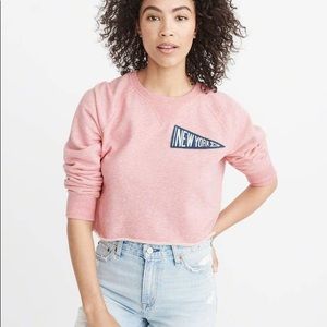 A&F New York Pink Cropped Sweater
